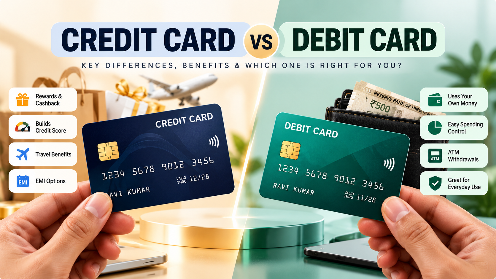 Credit Card vs Debit Card: Key Differences Explained (2026)